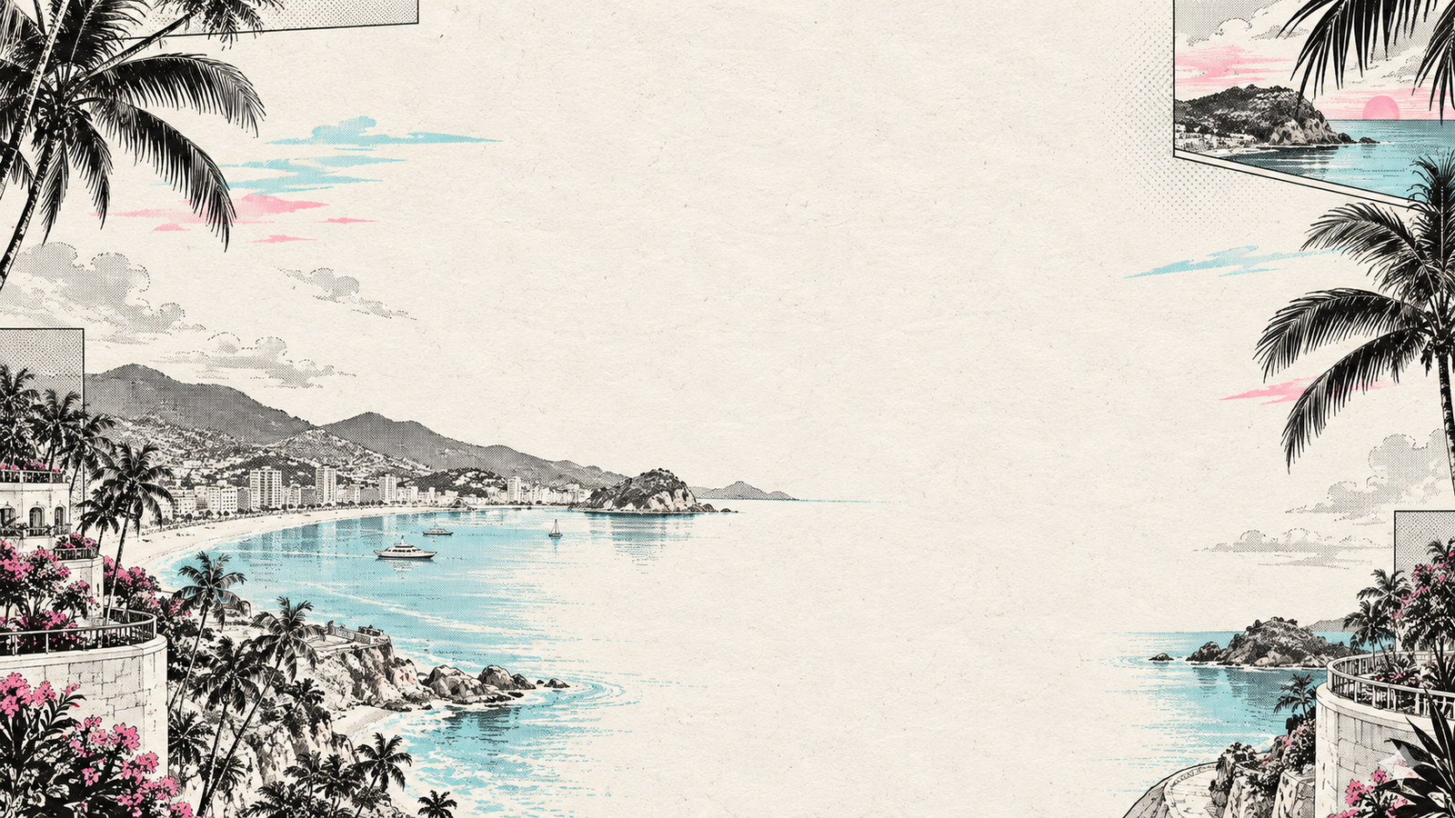 Bahía de Acapulco en estilo manga